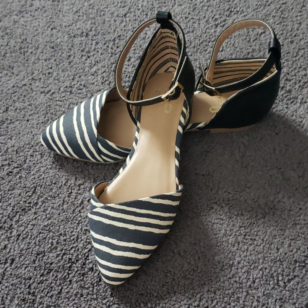 Mix No. 6 Helena Navy/White Flats 6